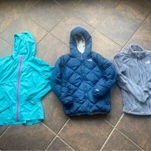 Youth girls large jackets - north face & Columbia